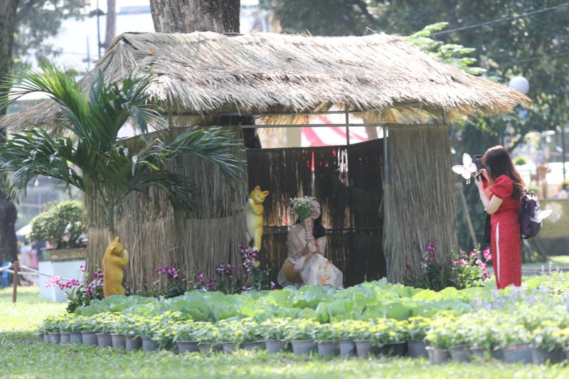 Nguoi dan TPHCM no nuc den Hoi hoa Xuan o Tao Dan de chup anh, choi Tet-Hinh-9