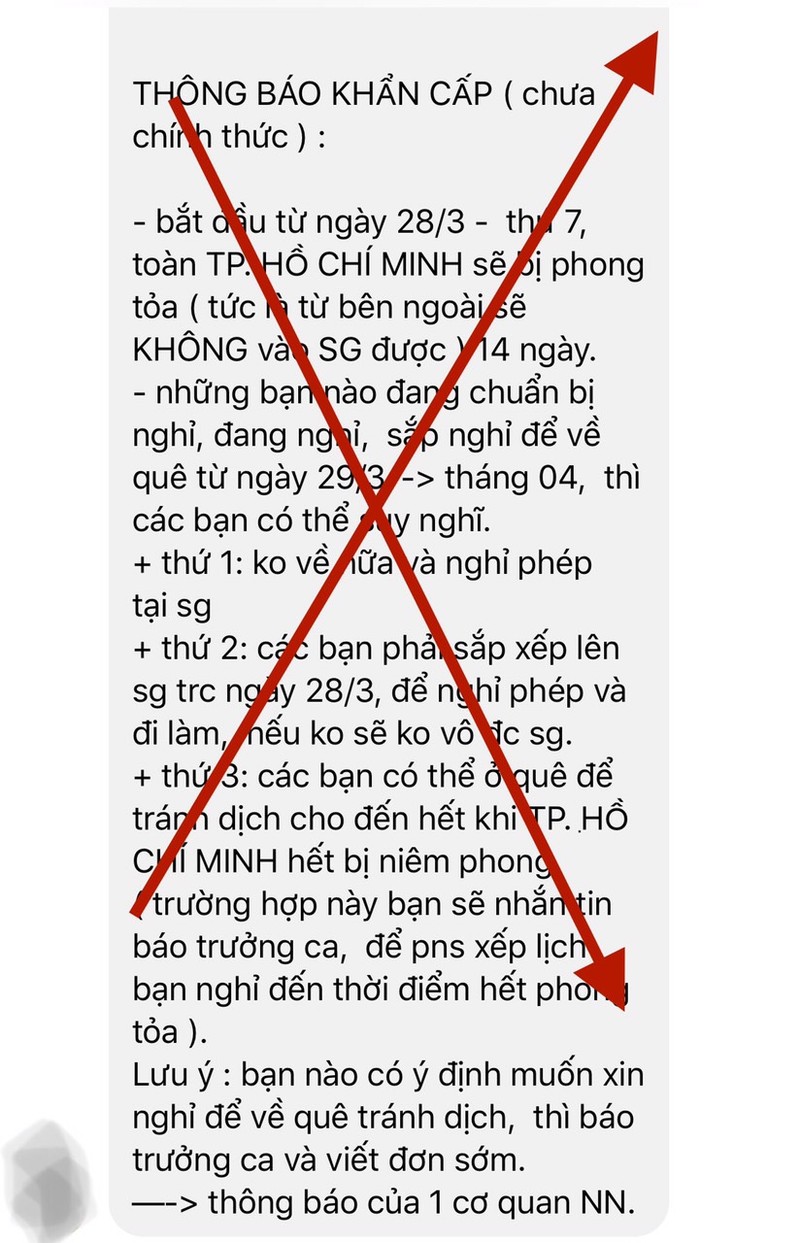 Thong tin TP HCM phong toa 14 ngay, nguoi ngoai khong duoc vao TP la bia dat