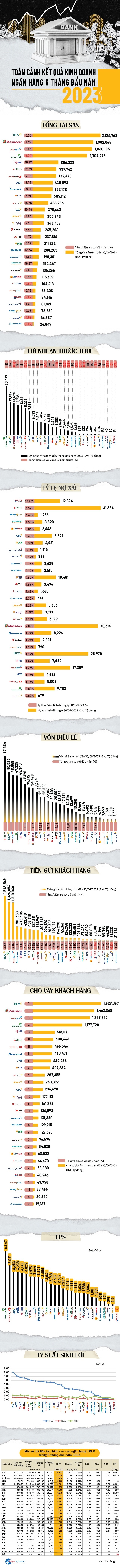 Toan canh ket qua kinh doanh ngan hang 6 thang dau nam 2023