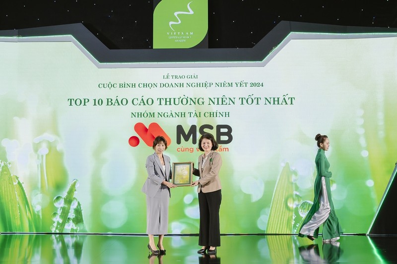 Nam thu 2 lien tiep MSB lot top 10 bao cao thuong nien tot nhat nhom tai chinh