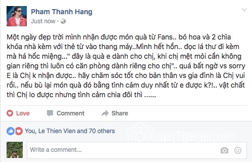 Dai gia giau mat tang qua khung cho Thanh Hang?