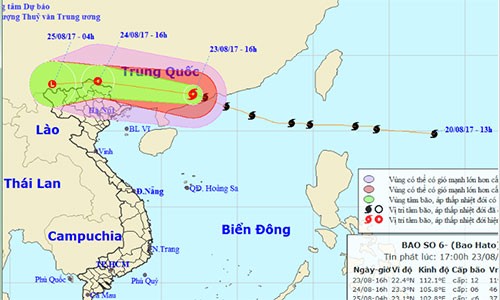 Bao so 6: Canh bao mua lon, lu quet o vung nui phia Bac