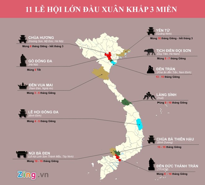 11 le hoi lon dau xuan khap 3 mien