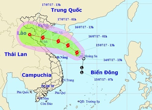 Bao so 2 huong vao dat lien mien Bac: Khan truong ung pho