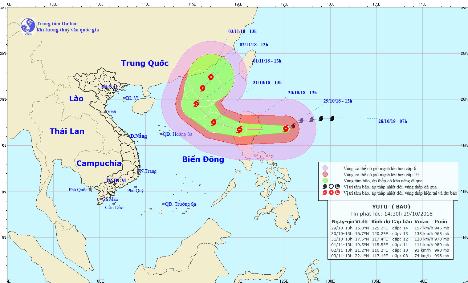 Sieu bao Yutu se tien vao Bien Dong voi suc gio giat cap 15