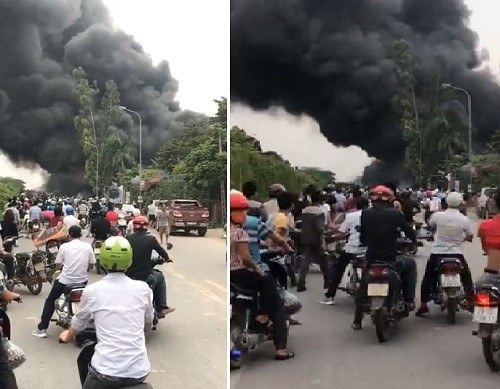 Chay khung khiep xuong son tren Dai lo Thang Long, Ha Noi