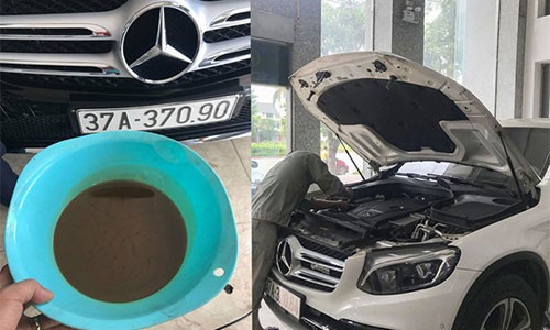 Mercedes xu ly “te” khi GLC bi nuoc vao cau truoc