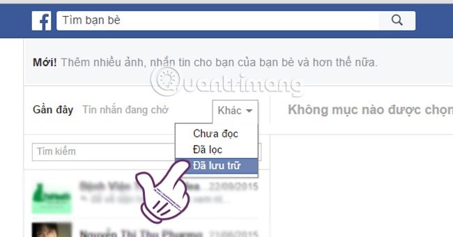 Meo lay lai tin nhan Facebook du khong con mot dau vet