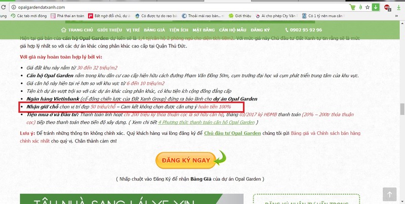 Dia oc Dat Xanh ban can ho du an Opal Garden vi pham phap luat?