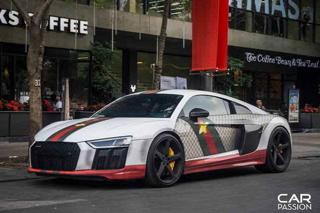 Sieu xe Audi R8 V10 Plus tien ty khoac ao Gucci o Sai Gon