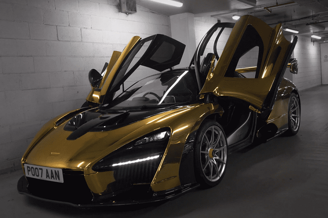 Ngam da mat sieu xe McLaren Senna boc crom vang trieu USD