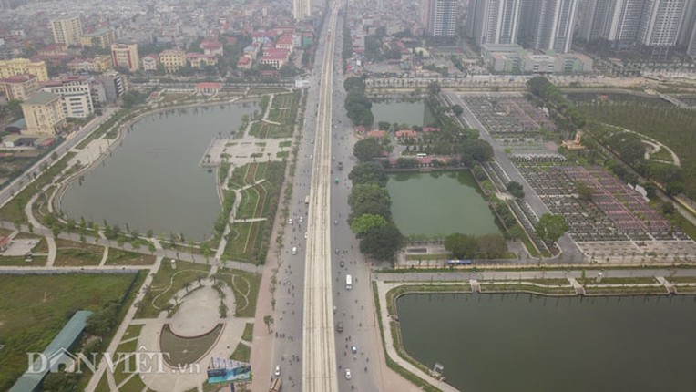 Xem dien mao tuyen metro Nhon - ga Ha Noi tu tren cao