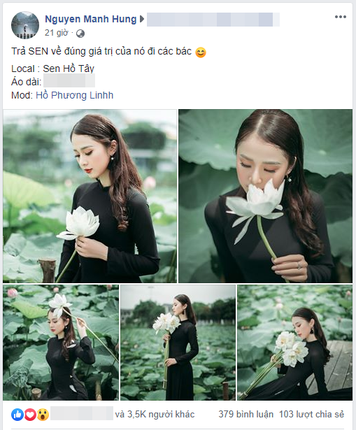 Hoa khoi tai sac Viet Nam 2017 'choi troi' mac ao dai den di chup sen