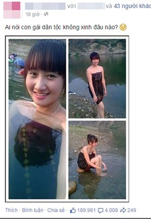 Hotgirl dan toc Thai 'tam tien' giua suoi bay gio dep hon, khien nhieu chang trai chet me