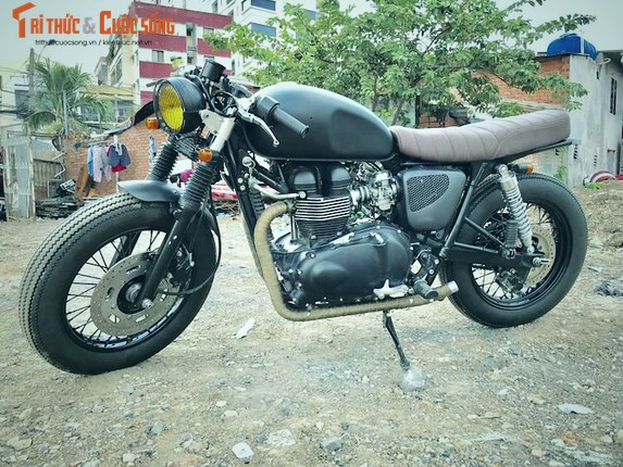 Triumph Bonneville do cafe racer “tran trui” tai Sai Gon-Hinh-2