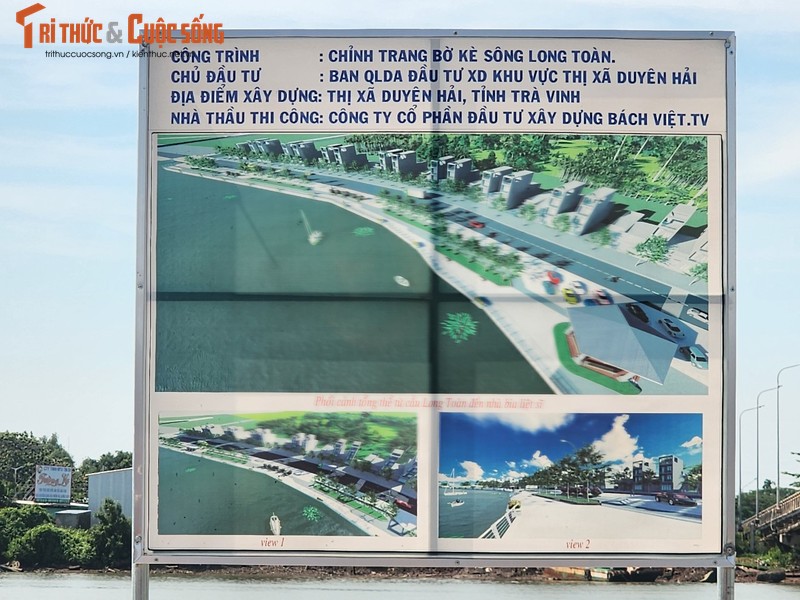 Tra Vinh: Can canh cong trinh chinh trang bo ke song Long Toan