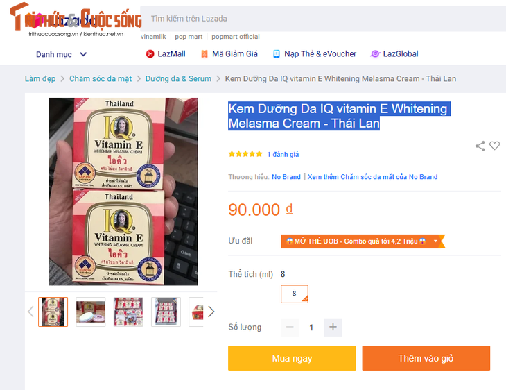 Kem thoa mat IQ Vitamin E Whitening Melasma khong dat tieu chuan chat luong-Hinh-3